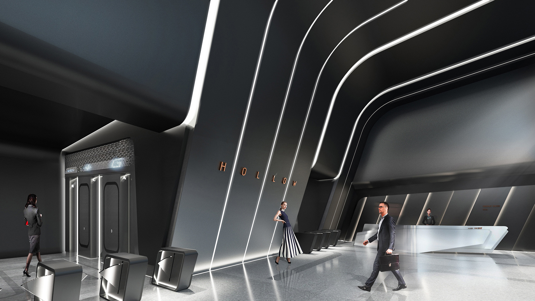 写字楼大堂空间/卓美设计