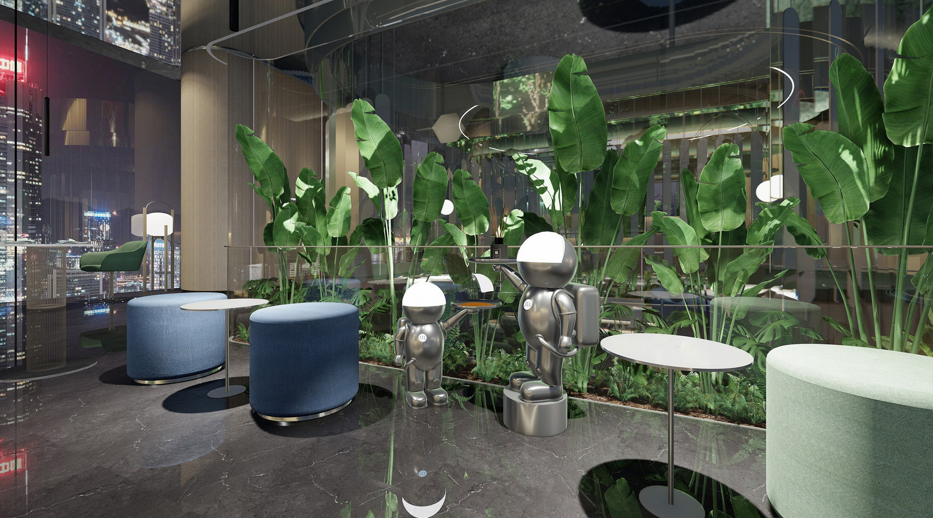 私银色森林餐厅设计/卓美设计